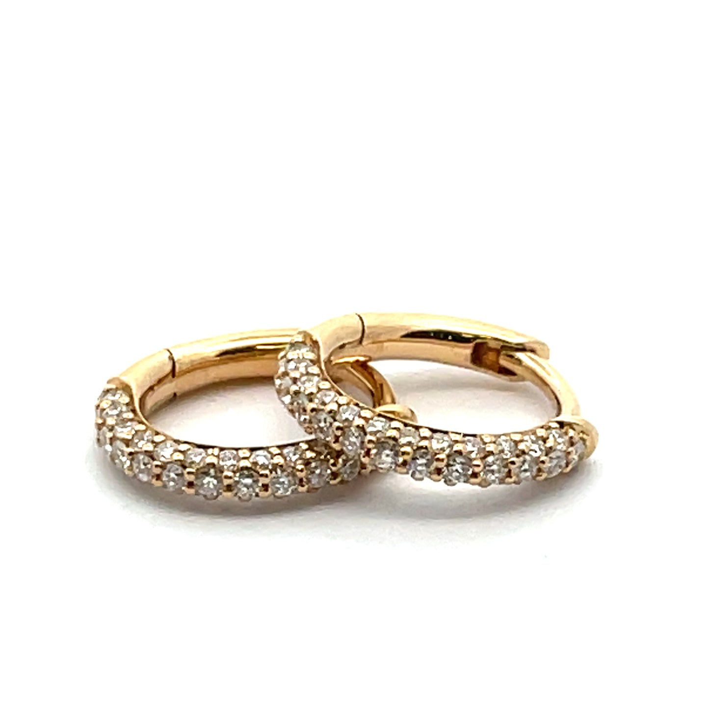 18ct Yellow Gold Diamond Oval Hoops