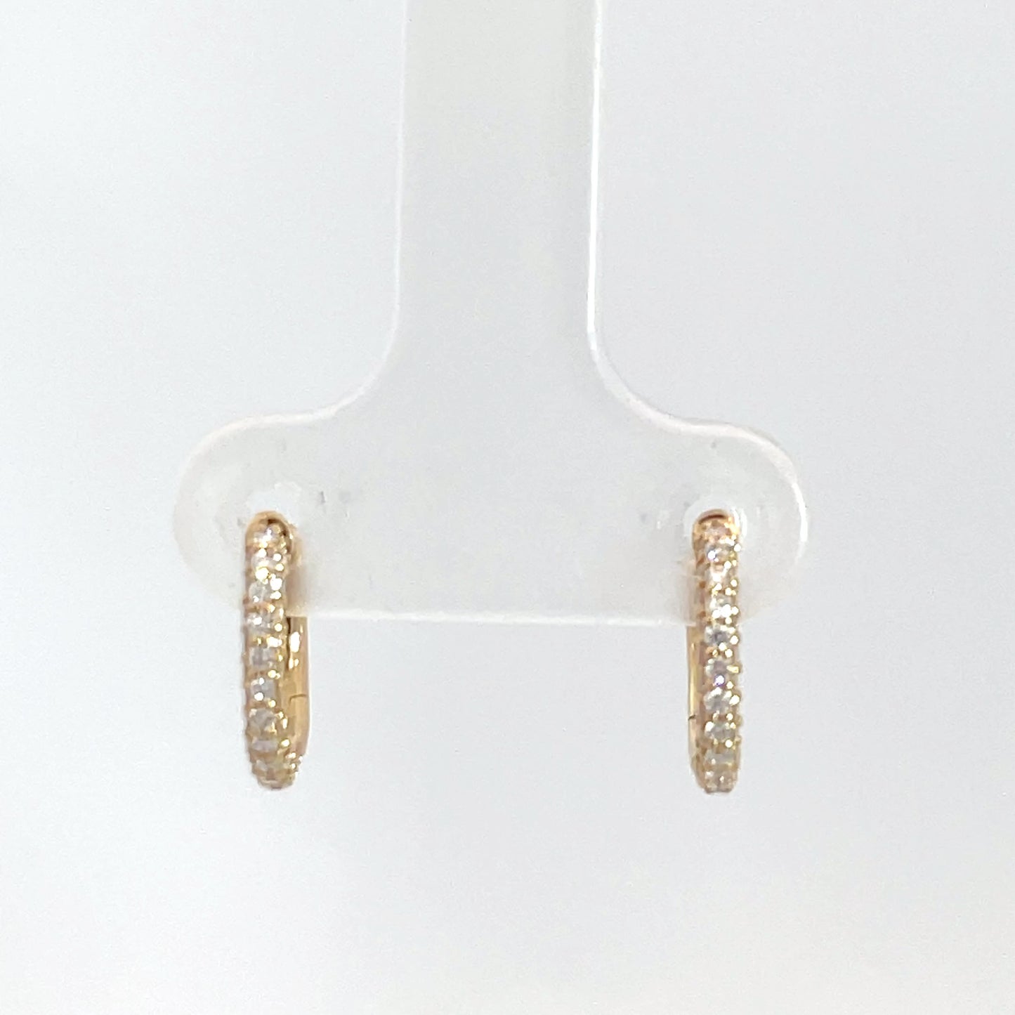 18ct Yellow Gold Diamond Oval Hoops