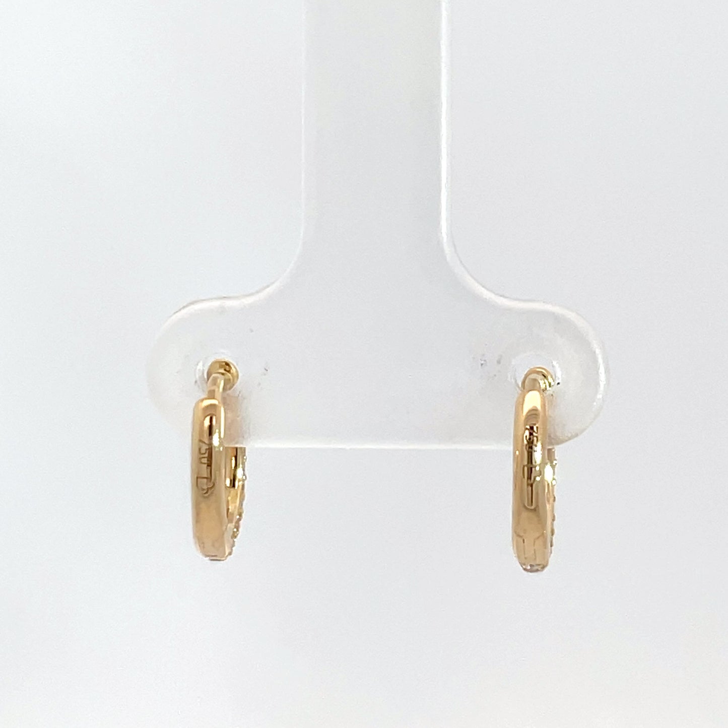 18ct Yellow Gold Diamond Oval Hoops