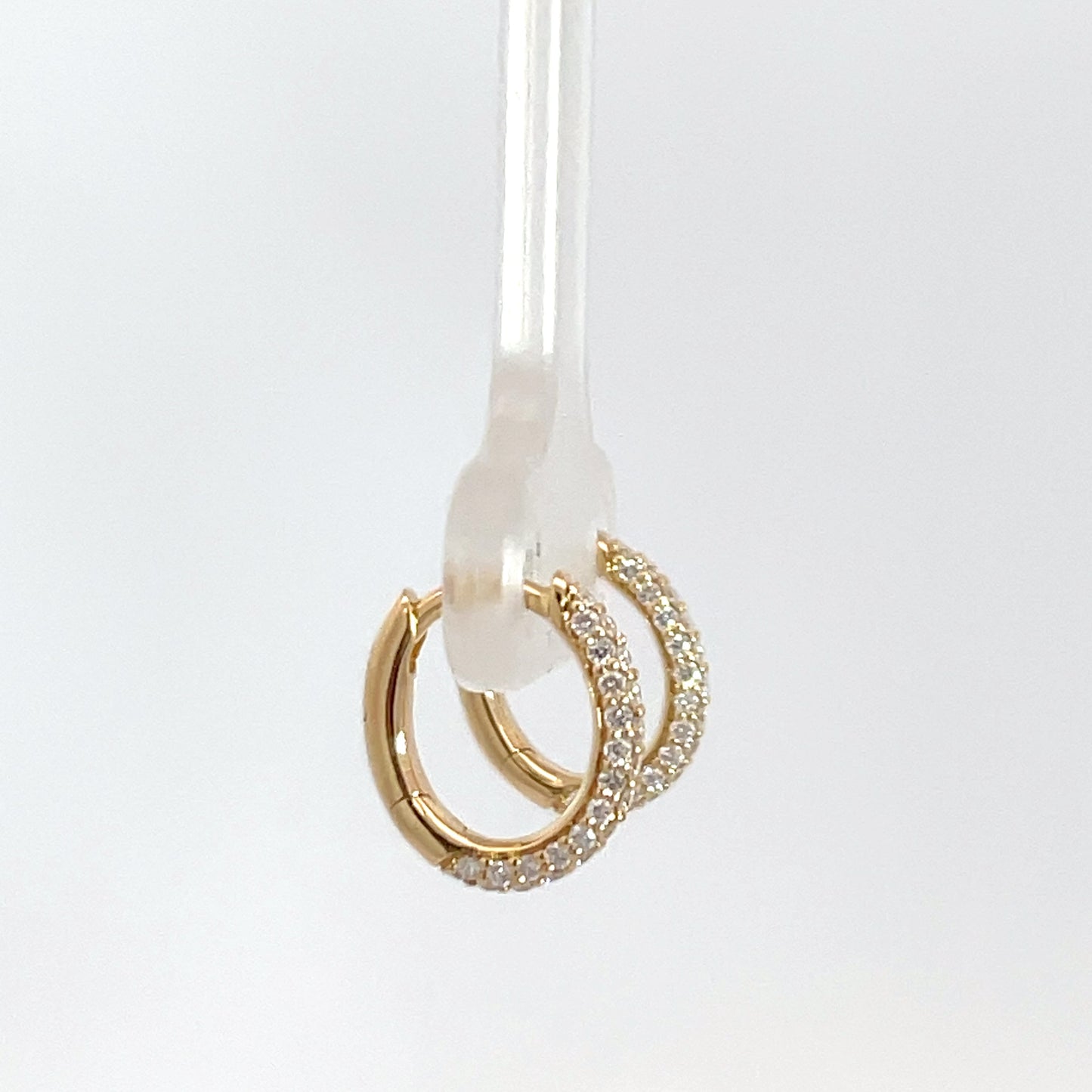 18ct Yellow Gold Diamond Oval Hoops