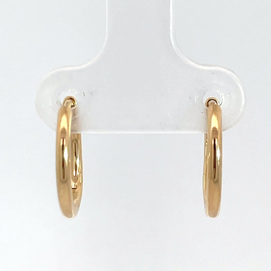 18ct Yellow Gold Oval Hoop Earrings