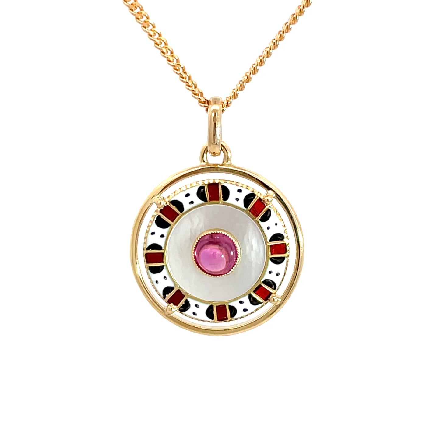 18ct Yellow Gold Tourmaline Pendant Pre Loved