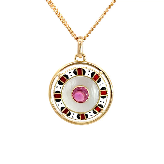 18ct Yellow Gold Tourmaline Pendant Pre Loved