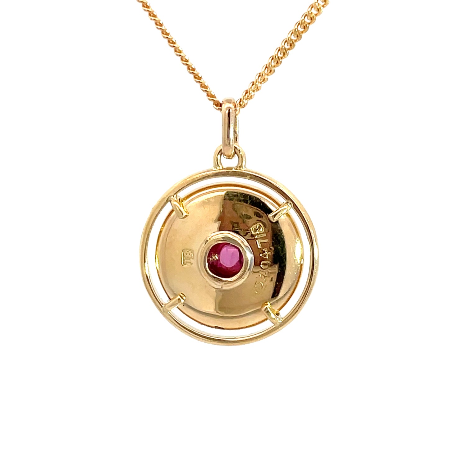 18ct Yellow Gold Tourmaline Pendant Pre Loved