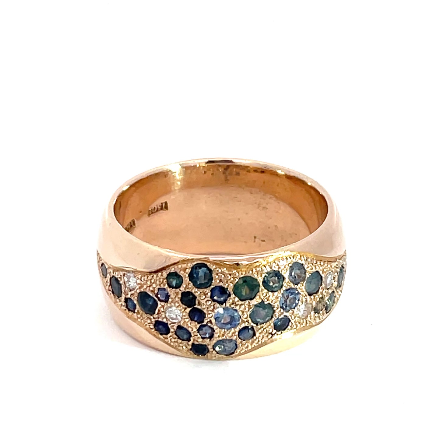 15ct Yellow Gold Sapphire and Diamond Ring Pre Loved