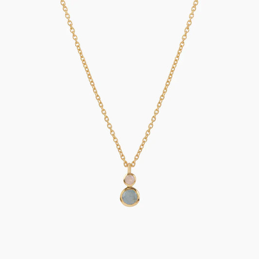 18ct Gold Plated Antique Brass Moonstone and Aqua