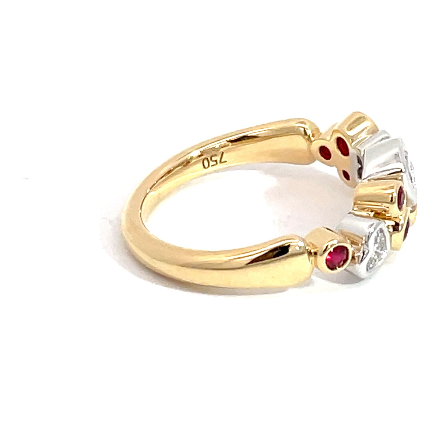 18ct Yellow Gold Ruby and Diamond Heart Ring