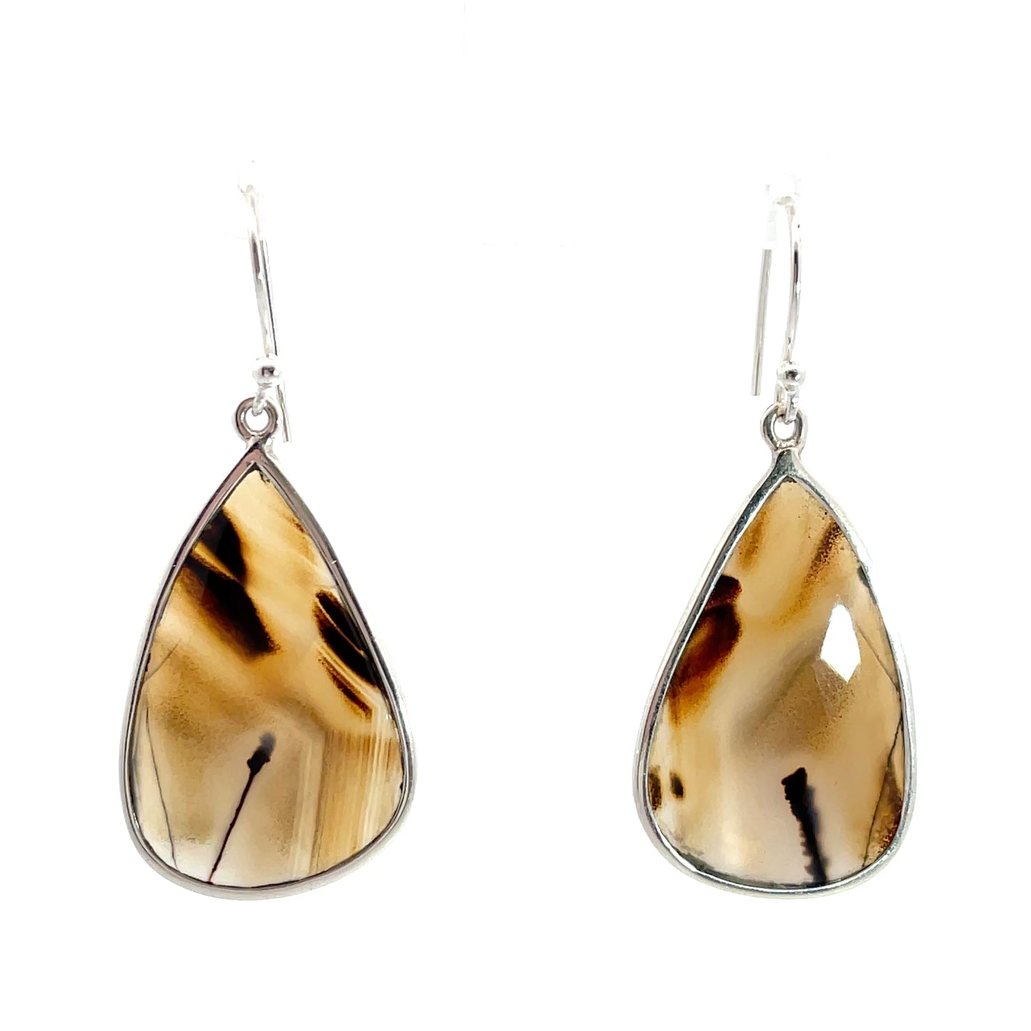Sterling Silver Botswana Agate Drop Earrings