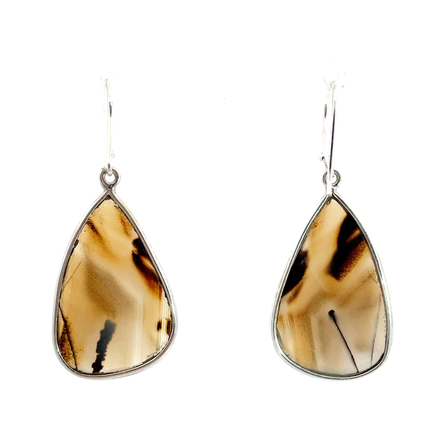 Sterling Silver Botswana Agate Drop Earrings