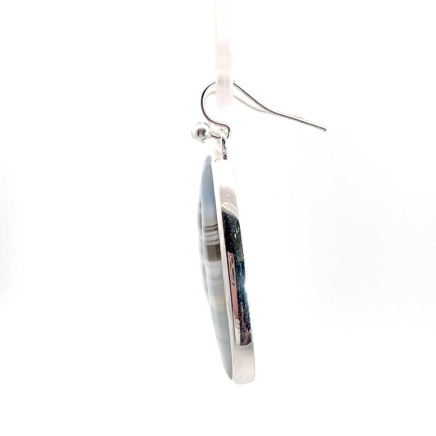 Sterling Silver Light Blue Chalcedony Drop Earrings