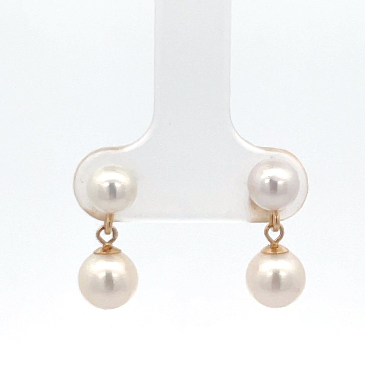9ct Yellow Gold Pearl Drop Earrings