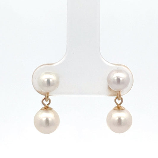 9ct Yellow Gold Pearl Drop Earrings