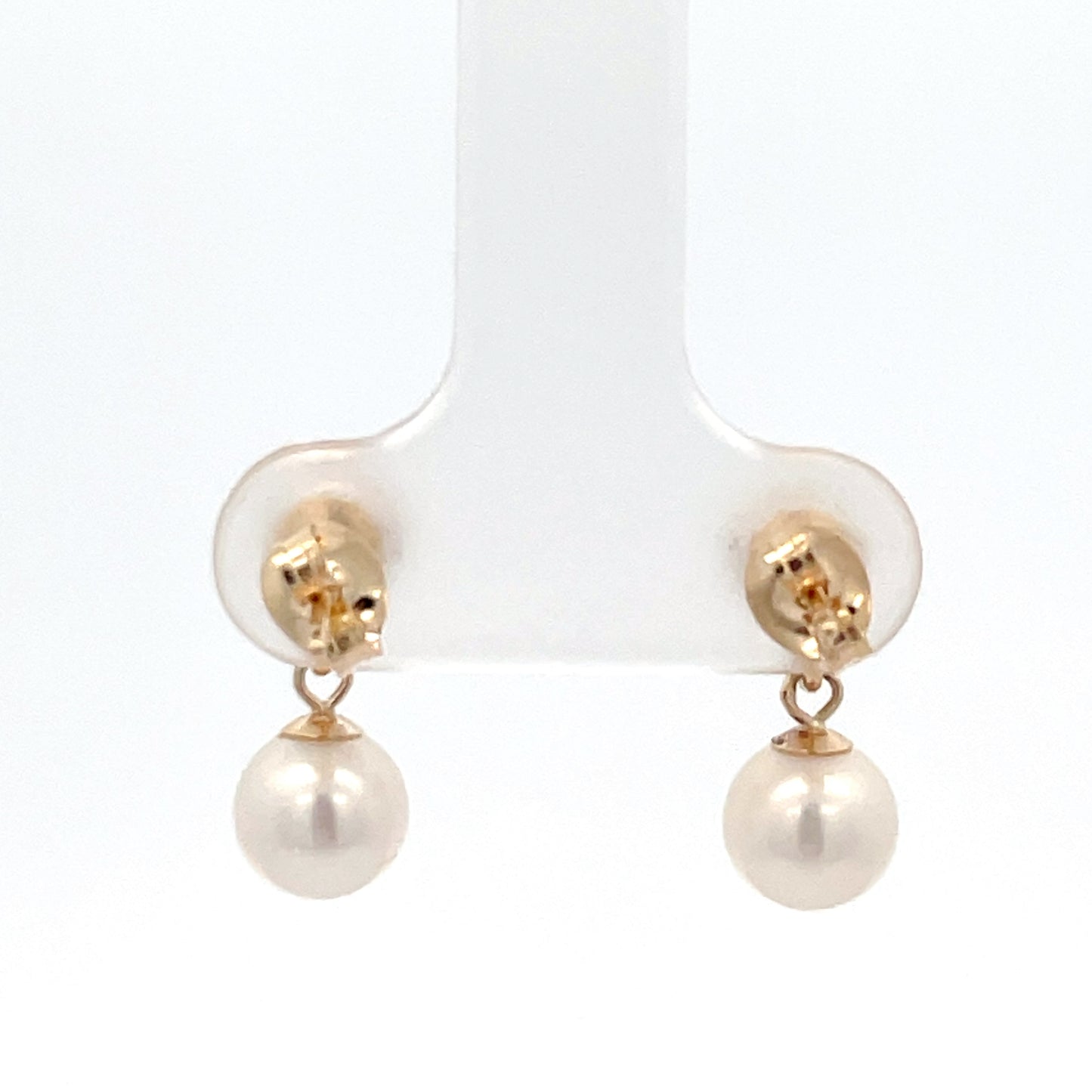 9ct Yellow Gold Pearl Drop Earrings