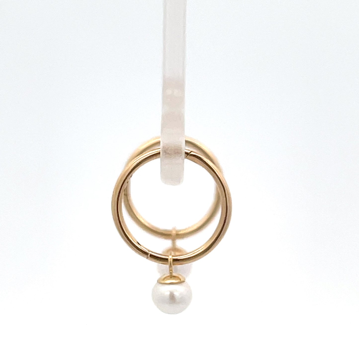 9ct Yellow Gold Sleepers with Pearl Drops