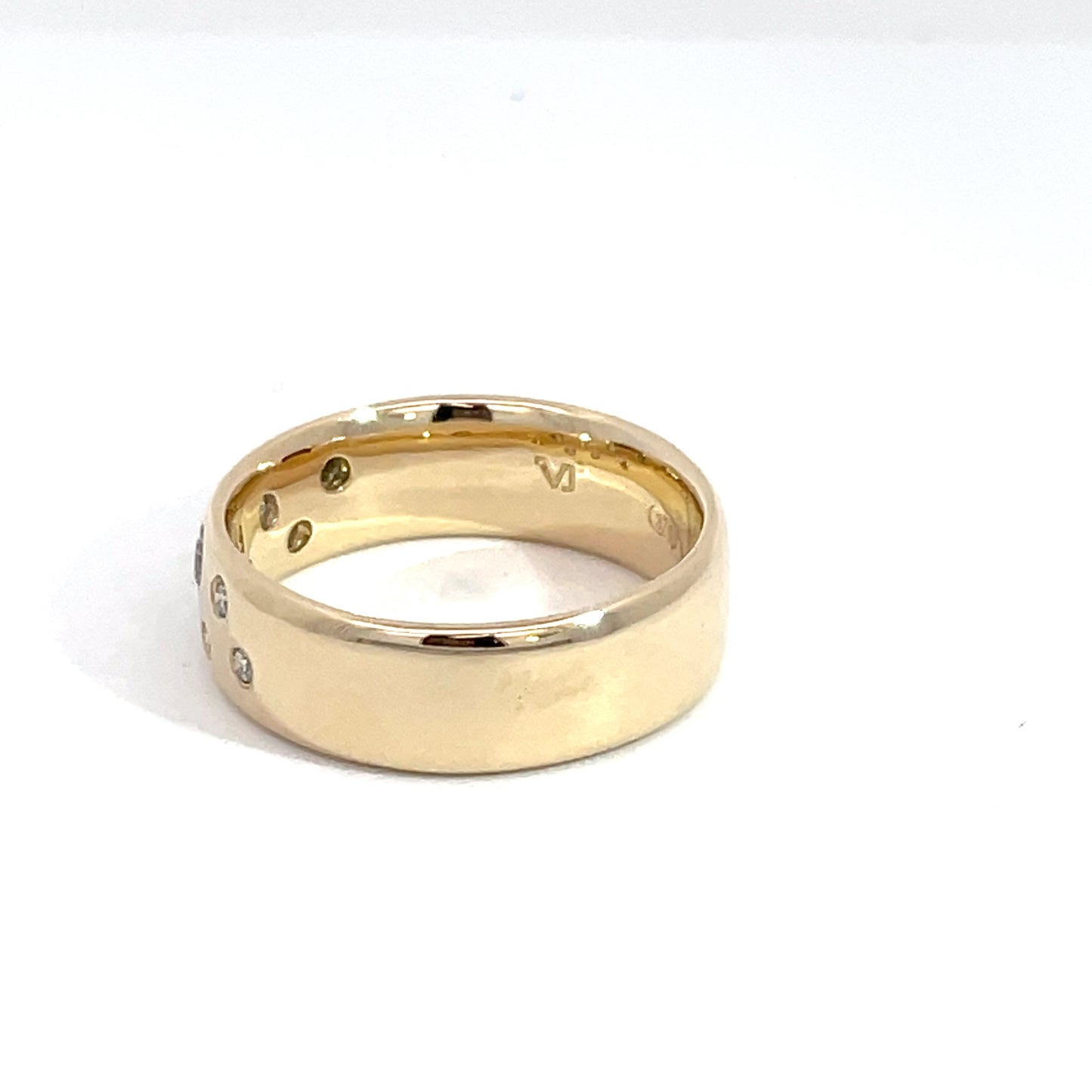 9ct Yellow Gold Diamond Cluster Band