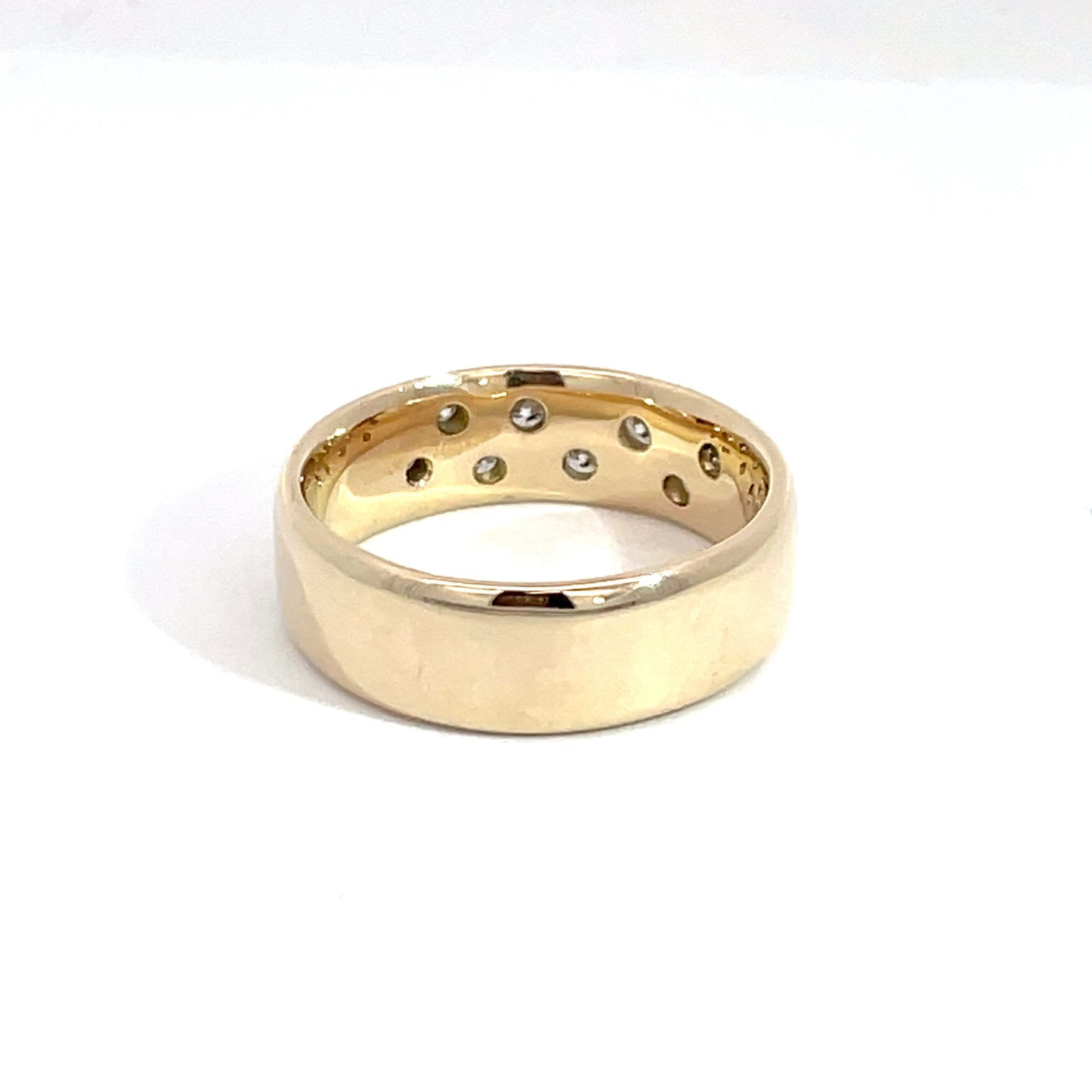 9ct Yellow Gold Diamond Cluster Band