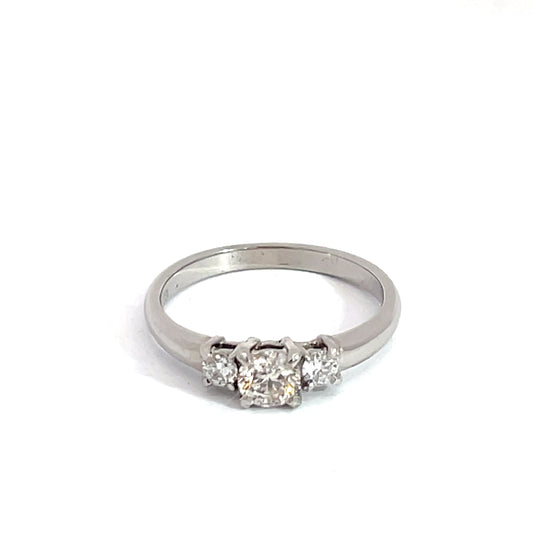 18ct White Gold Three Stone Diamond Ring Pre Loved