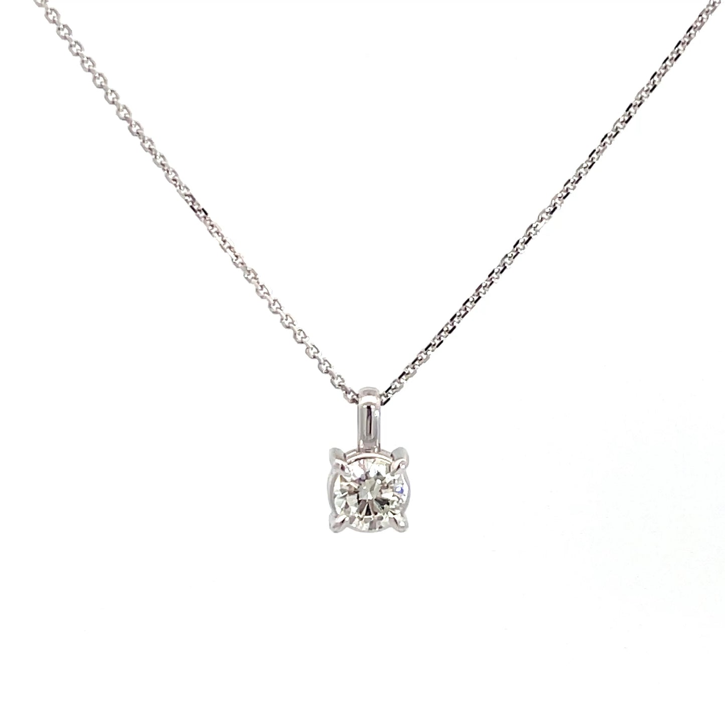 18ct White Gold Diamond Pendant and Chain
