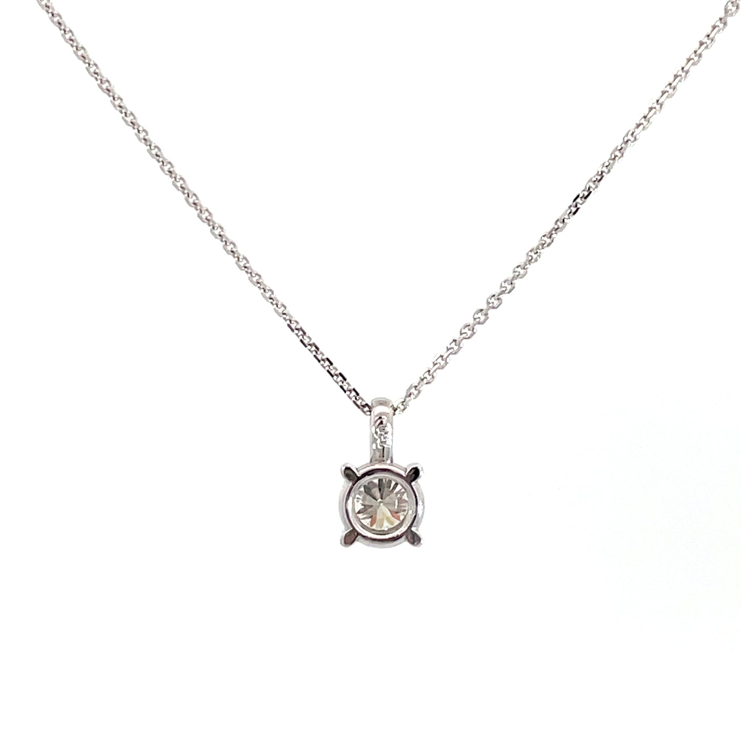 18ct White Gold Diamond Pendant and Chain