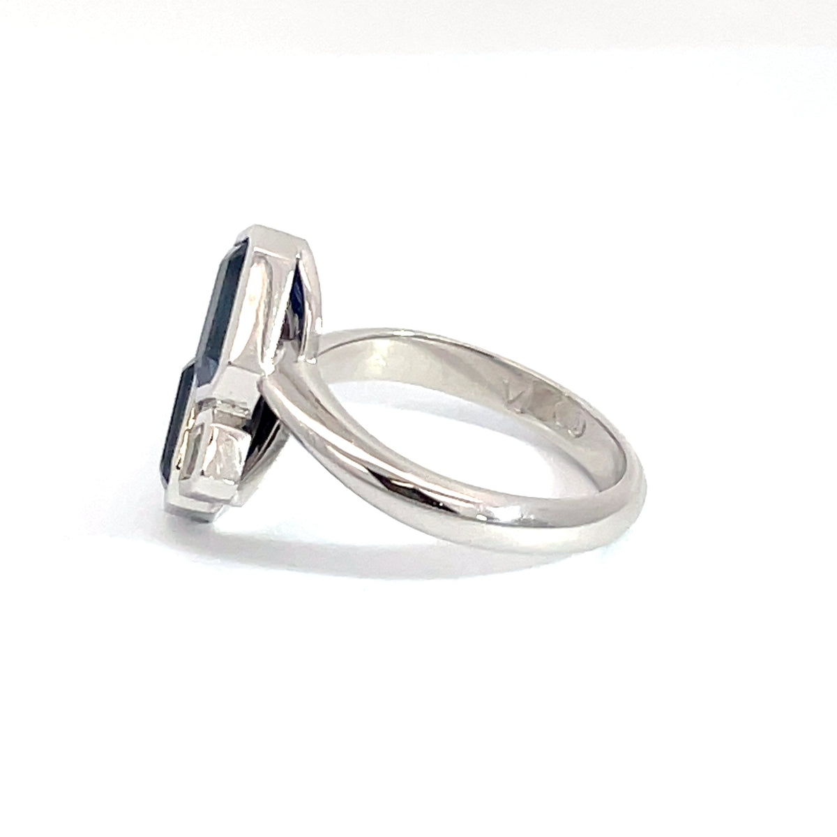 Two Boats 18ct White Gold Sapphire and Diamond Ring