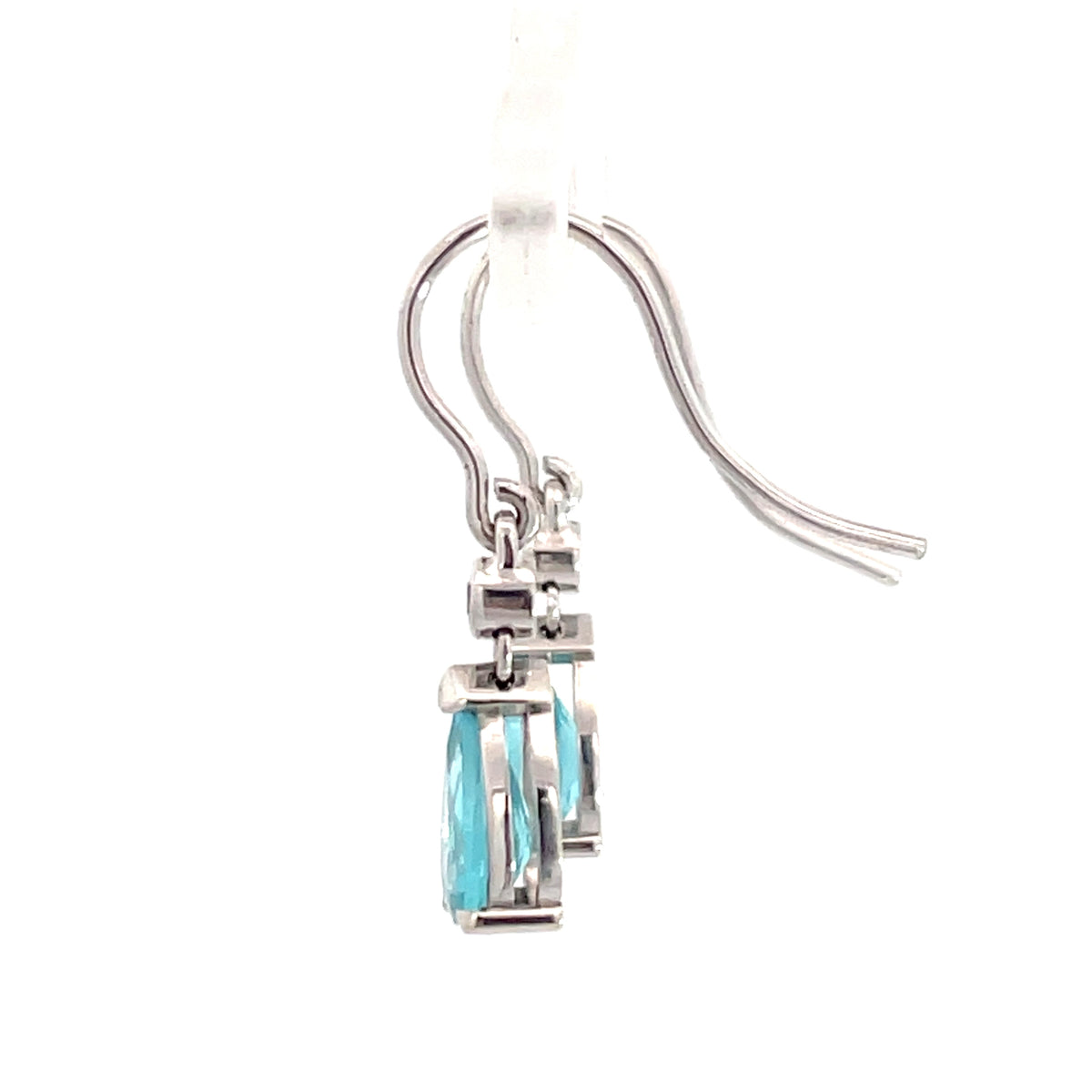 9ct White Gold Madagascar Apatite Drop Earrings