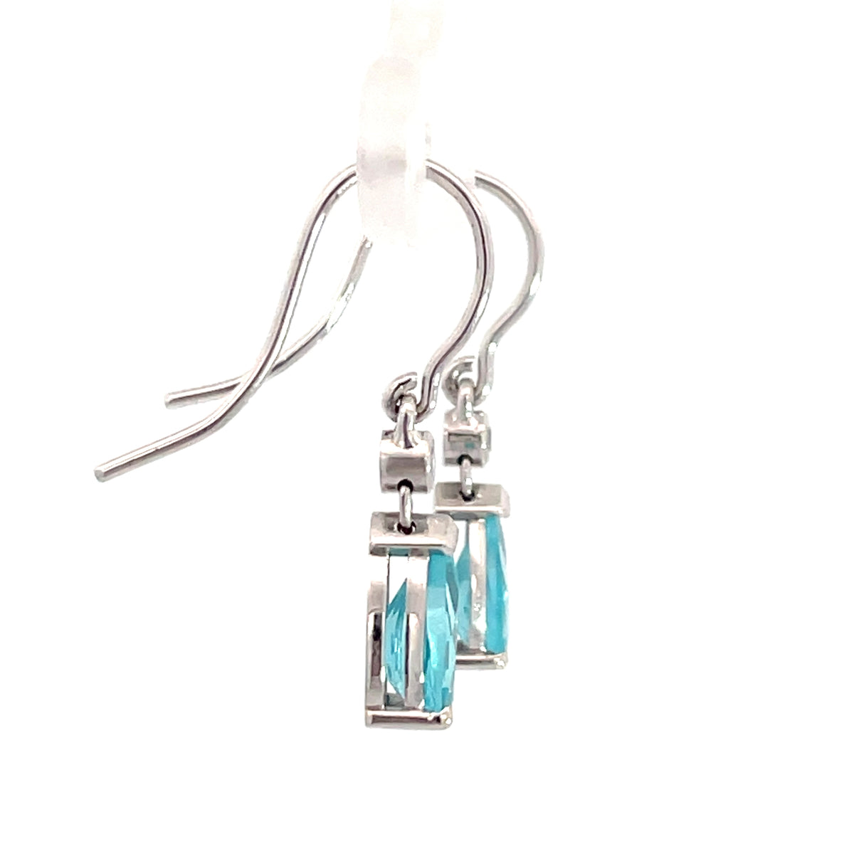 9ct White Gold Madagascar Apatite Drop Earrings