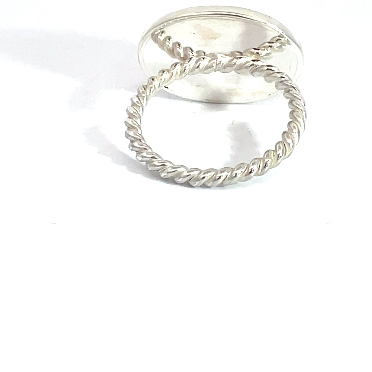 Sterling Silver Banded Agate Orange Ring