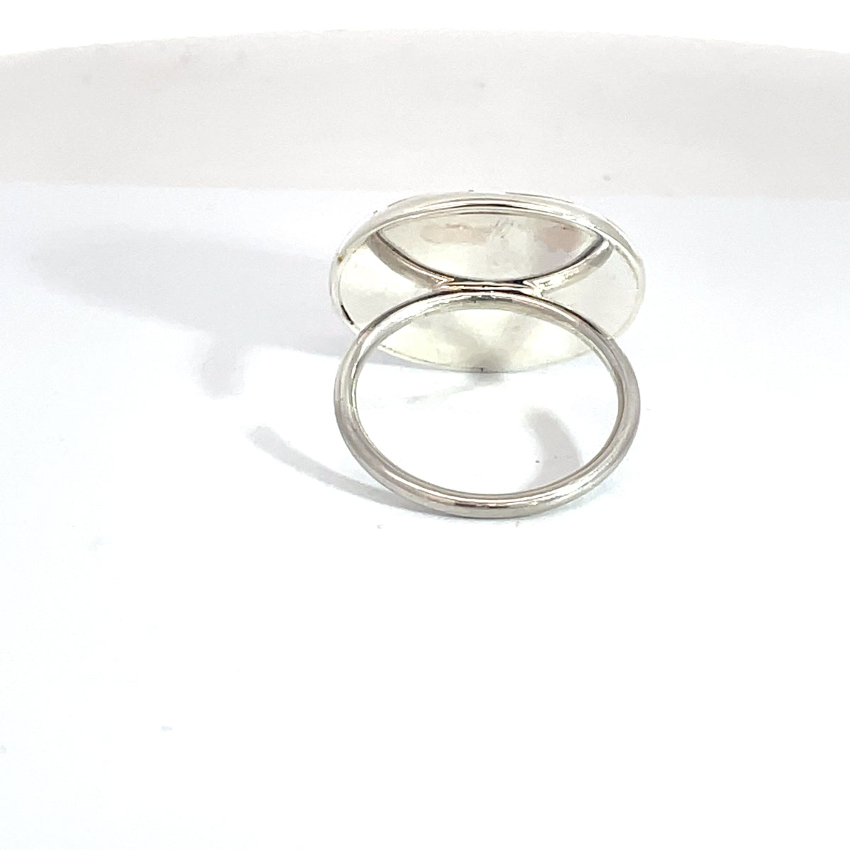 Sterling Silver Banded Agate Pink Ring