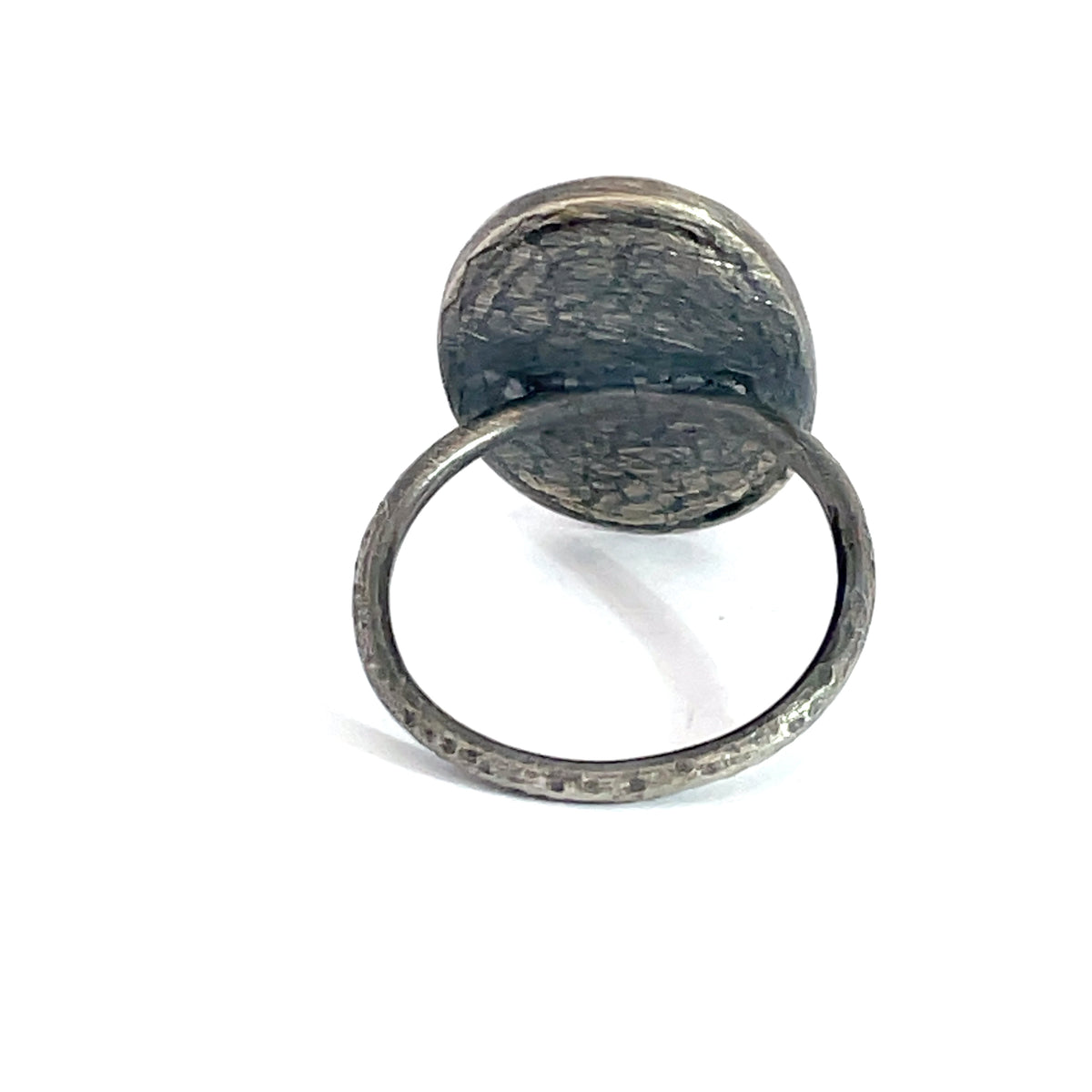 Sterling Silver Banded Agate Grey Ring