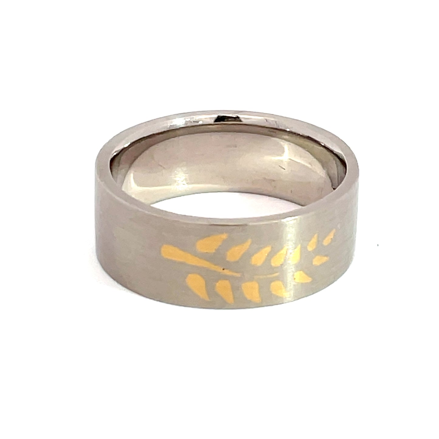 18ct White and Yellow Gold NZ Fern Ring