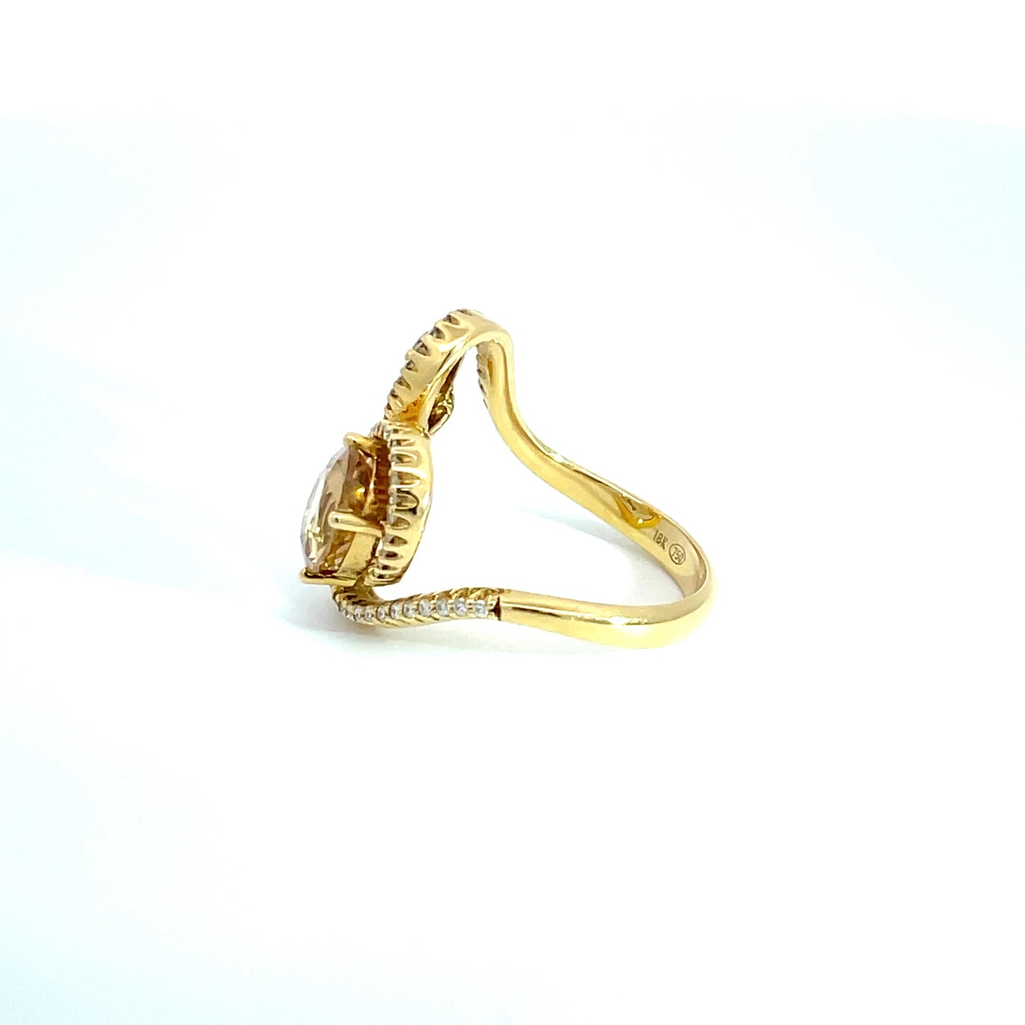 18ct Yellow Gold Champagne Quartz Ring