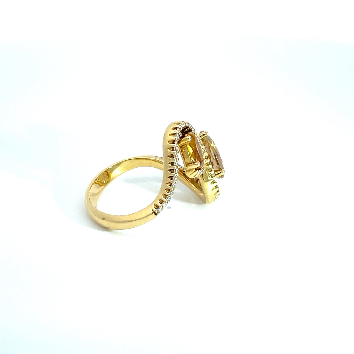 18ct Yellow Gold Champagne Quartz Ring