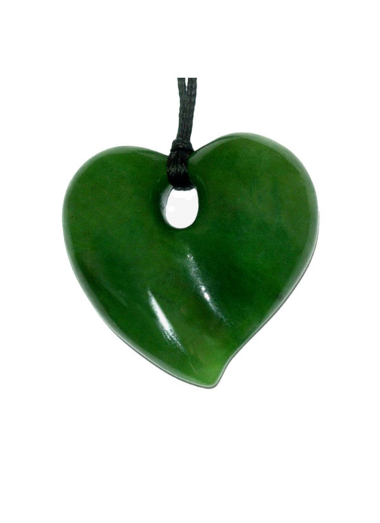 Greenstone Heart Pendant 28mm