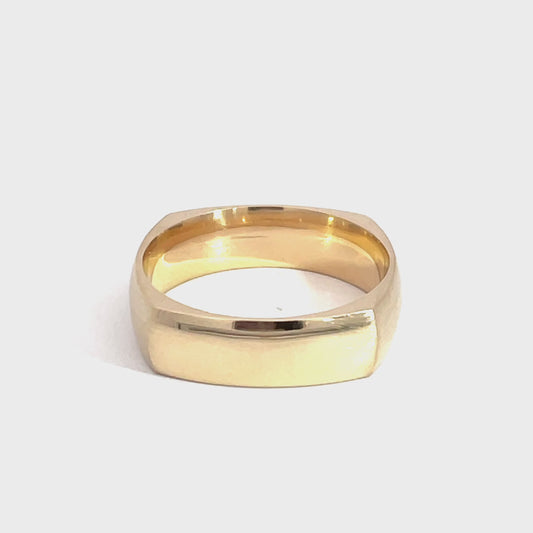 9ct Yellow Gold Square Band