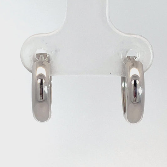 9ct White Gold Half Round Huggies