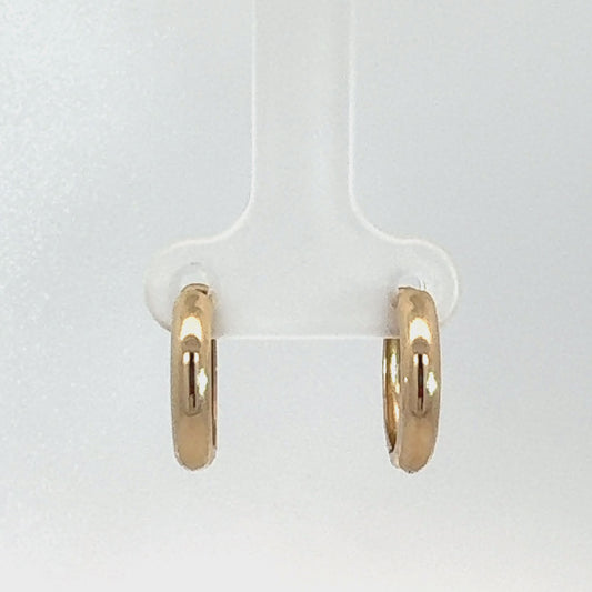 9ct Yellow Gold Tubular Huggies