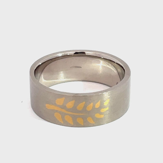 18ct White and Yellow Gold NZ Fern Ring