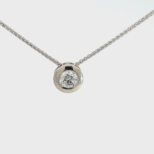 9ct White Gold Lab Grown Diamond Pendant and Chain