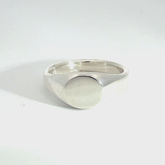 Sterling Silver Oval Signet Ring small