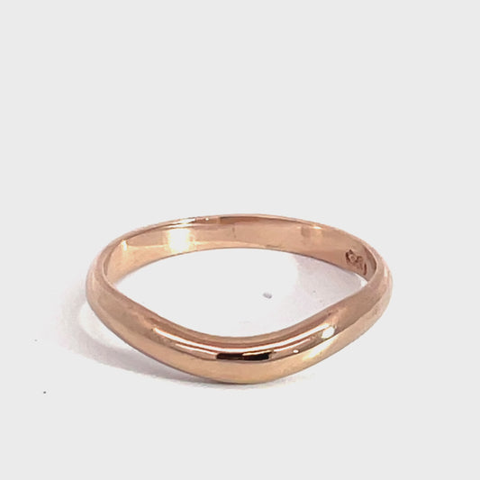 9ct Rose Gold Curved Band