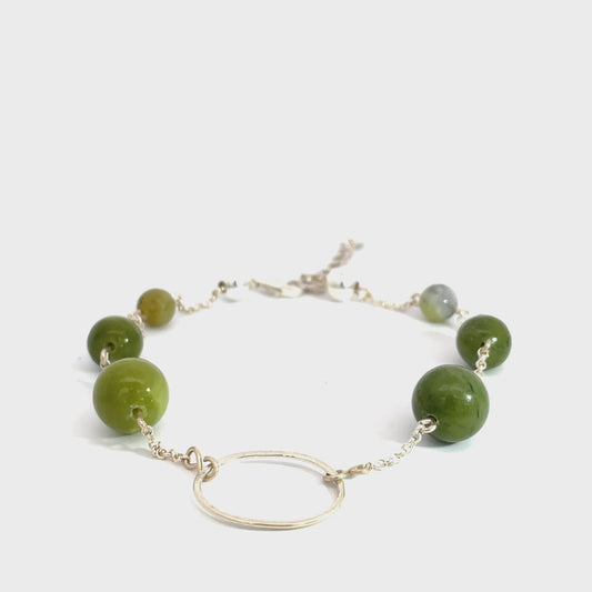 Sterling Silver Fuchsite Green Bracelet