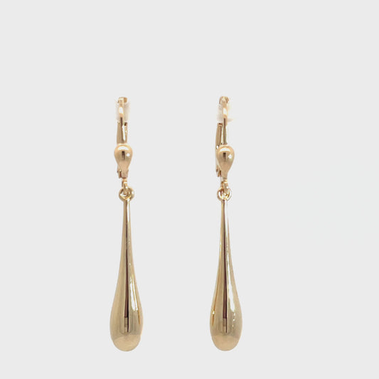 9ct Yellow Gold  Baseball Drop Earrings