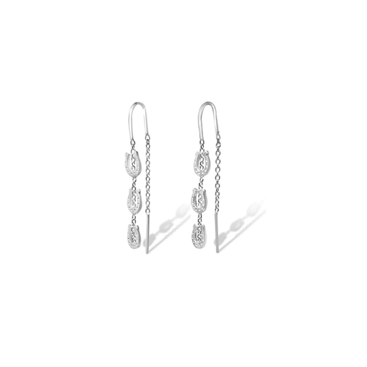 Sterling Silver Horseshoe Thread Earrings