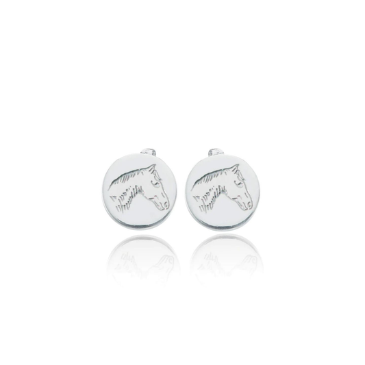 Sterling Silver Pony Stud Earrings