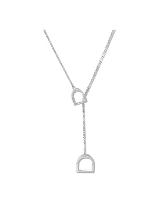 Sterling Silver Double Stirrup Necklace