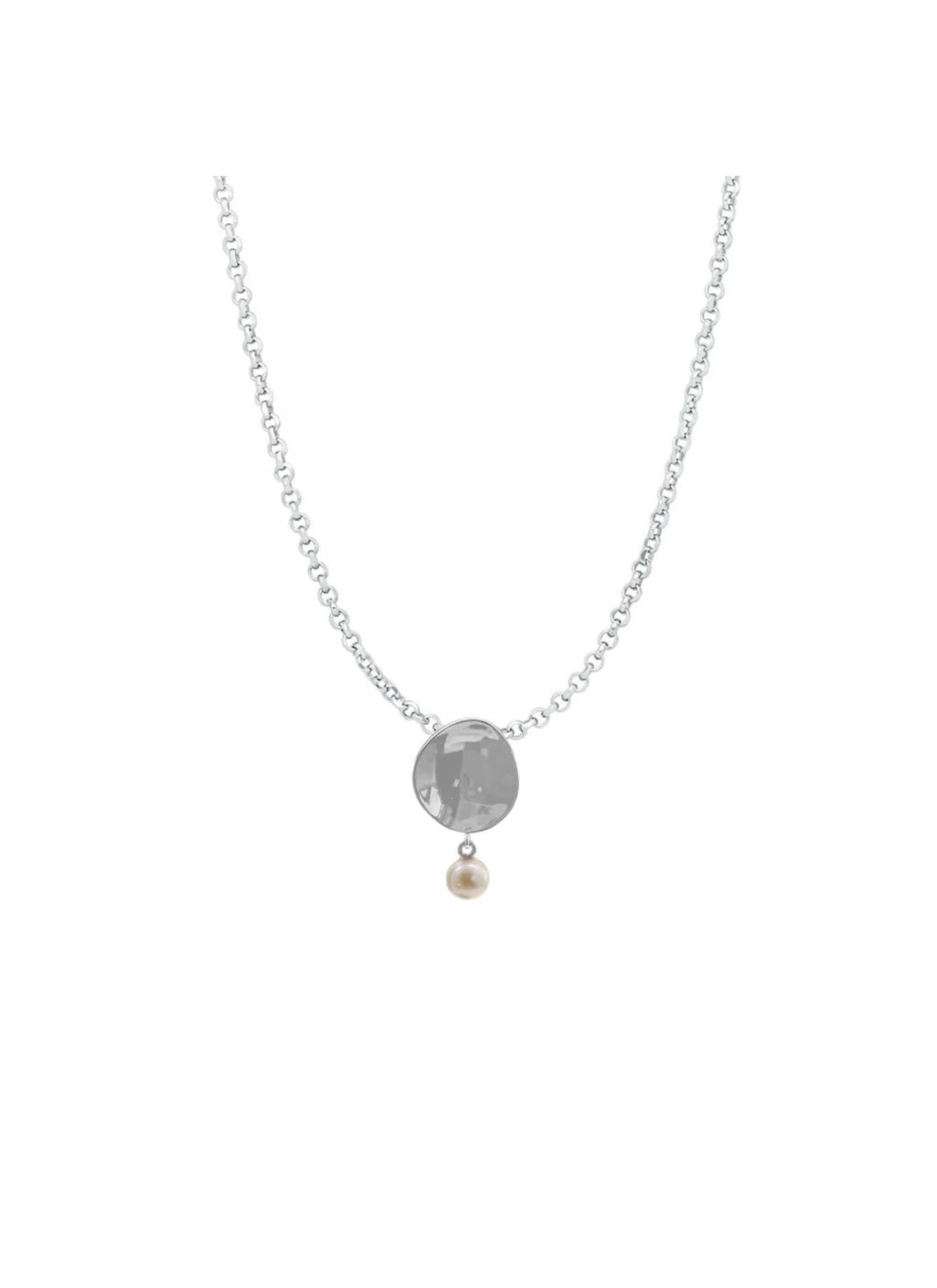 Sterling Silver Reflection Pearl Necklace