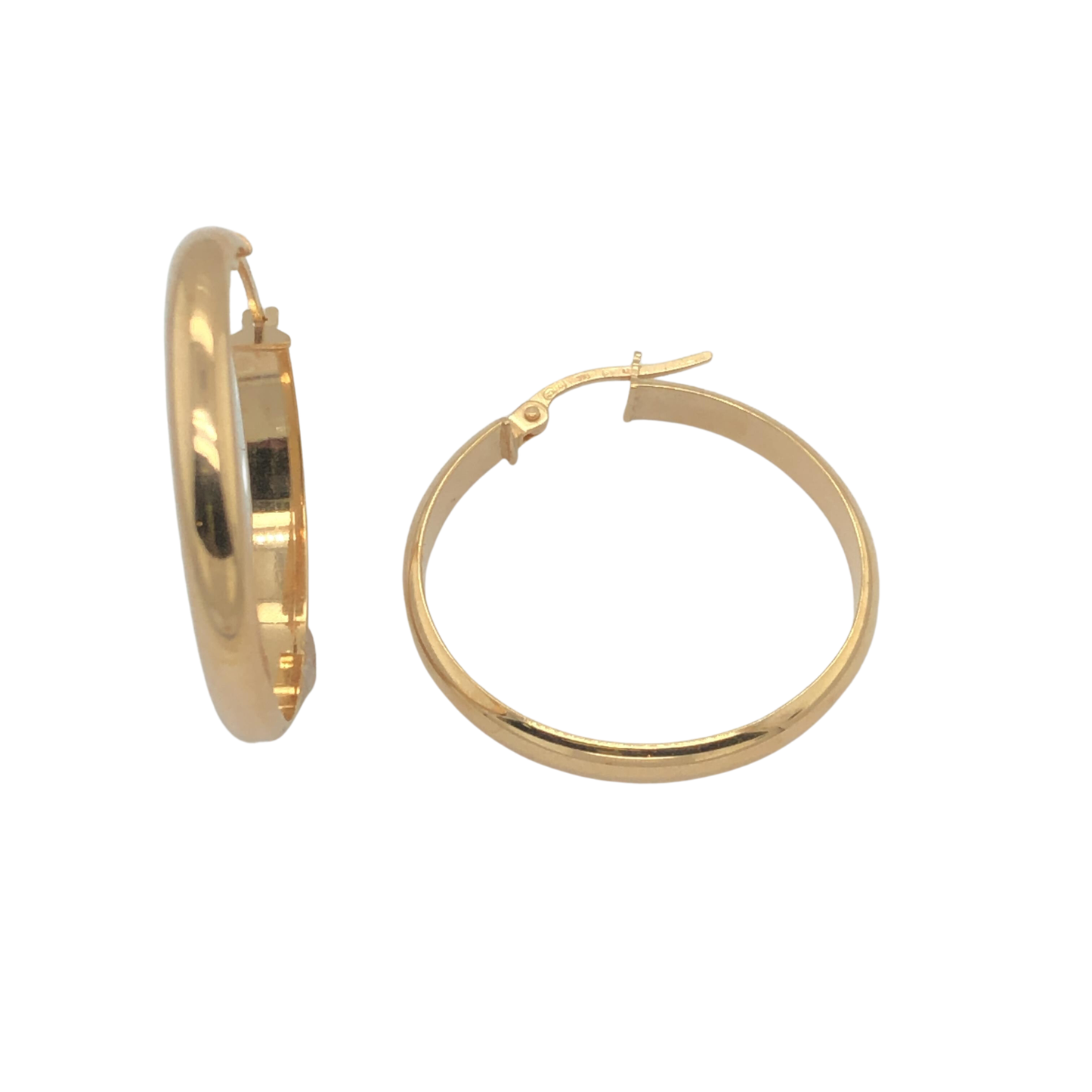 9ct Yellow Gold Half Round Hoops