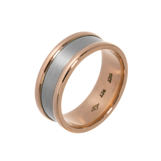 18ct White Gold and 9ct Rose Gold Band