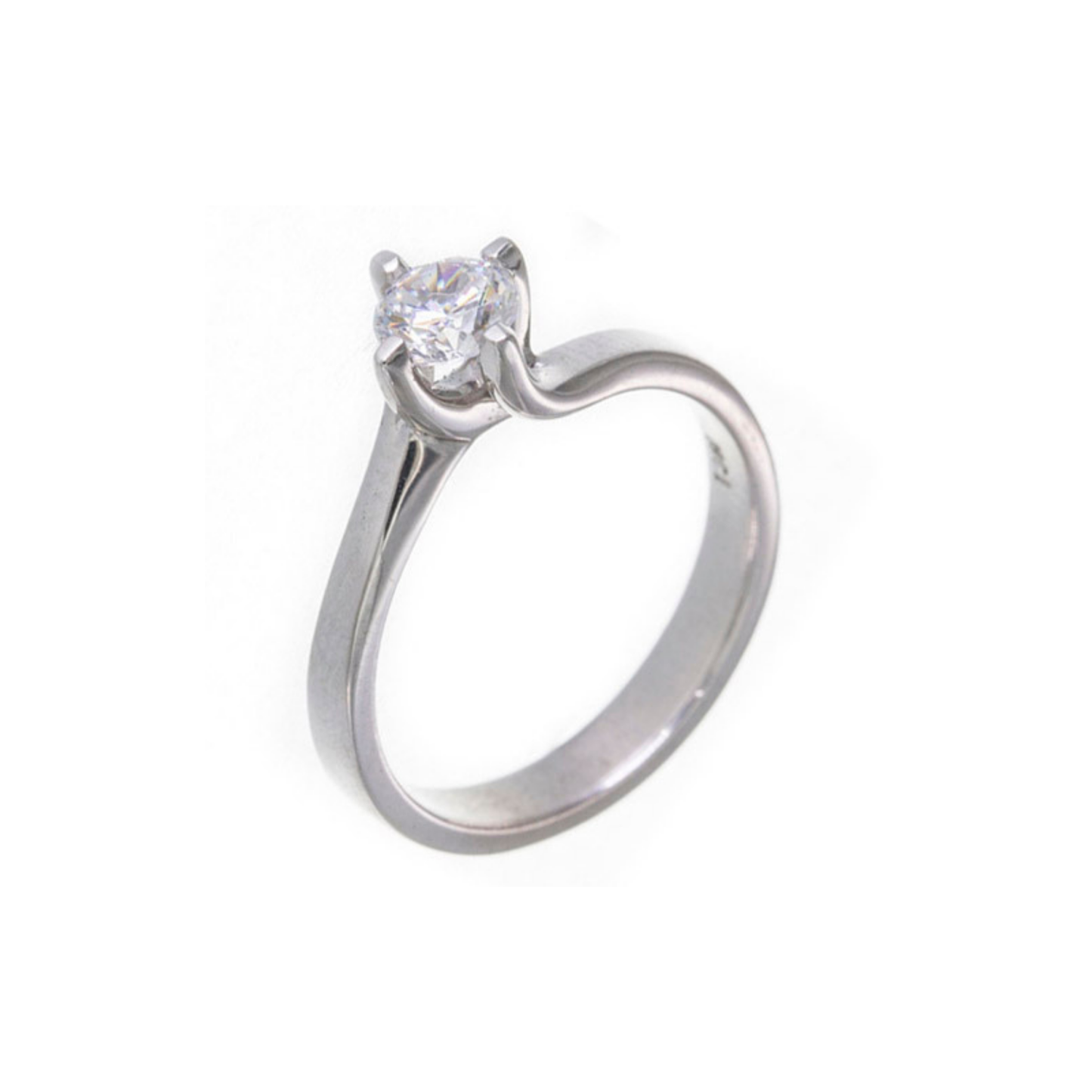 18ct White Gold Alrosa Solitaire Ring with Lab Grown Diamond